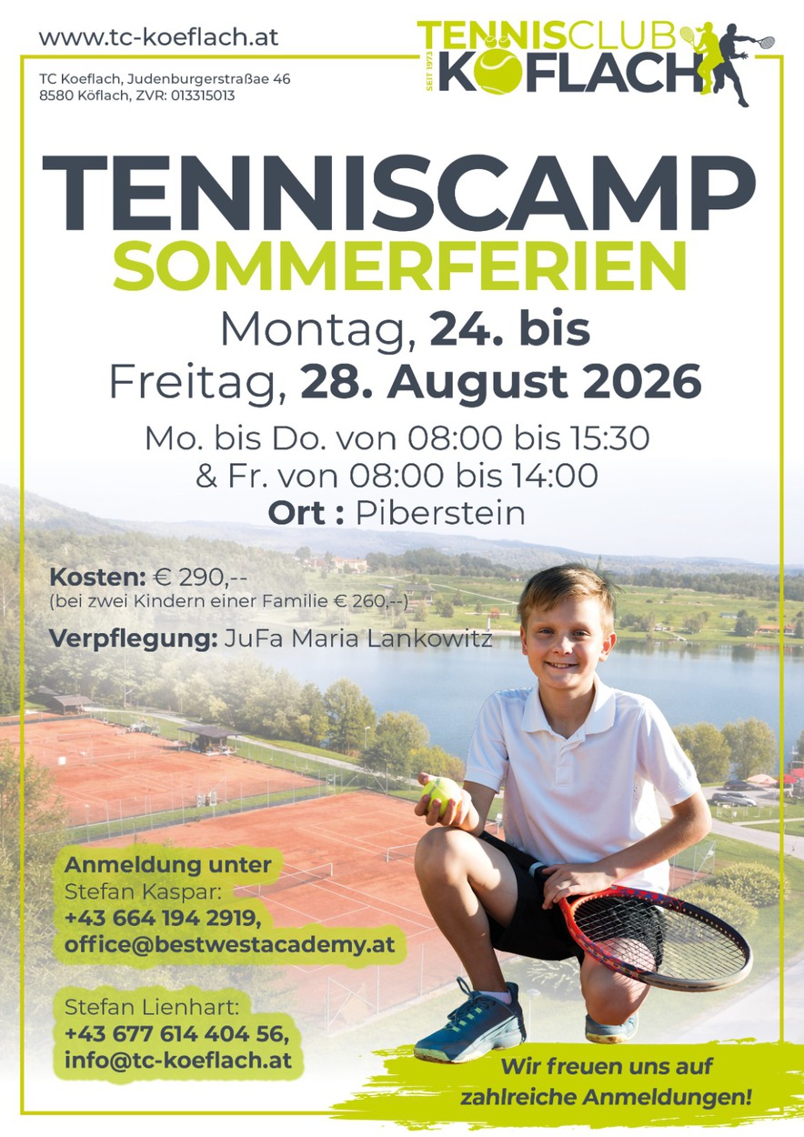 Tenniscamp Sommerferien 2026
